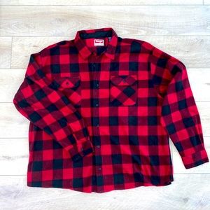 wrangler mens 3xl buffalo plaid fleece flannel red dd